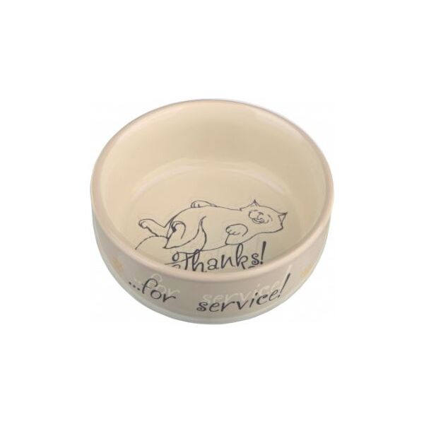 Trixie MISKI CERAMICZNE DLA KOTA Thanks for Service, 0.3 l/o 11 cm