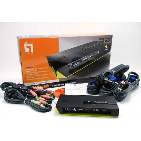 Przełącznik LevelOne KVM Switch LevelOne 4x USB KVM-0421 mit Audio - KVM-0421