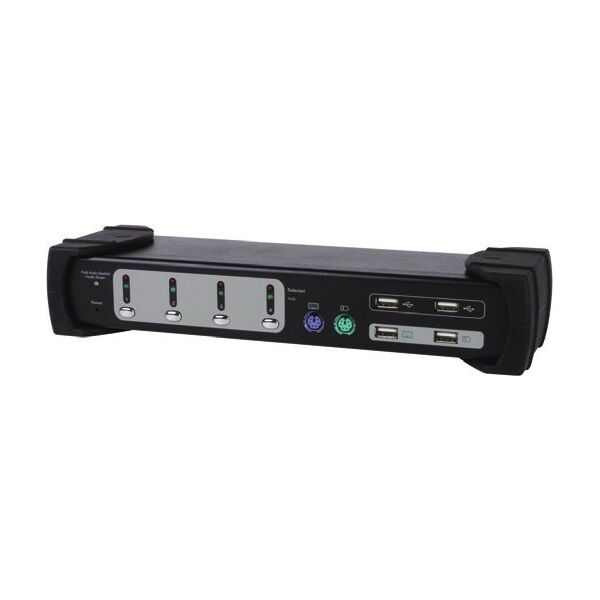 Przełącznik Equip KVM Switch Equip 4x USB/PS2 Dual Monitor schwarz mit Audio - 331544
