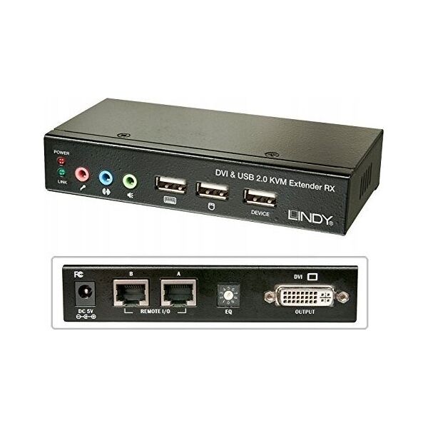 Przełącznik Lindy Ca6 KVM Extend DVI USB Audio 50m Extend DVI USB 2 50m Cat6 - 39377