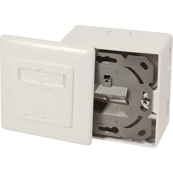 LogiLink LogiLink CAT 6A Auf und Unterputzdose vollgeschirmt RAL 901 - NP0124