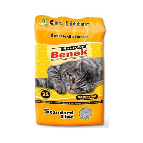 Żwirek dla kota Super Benek Standard Naturalny 25 l