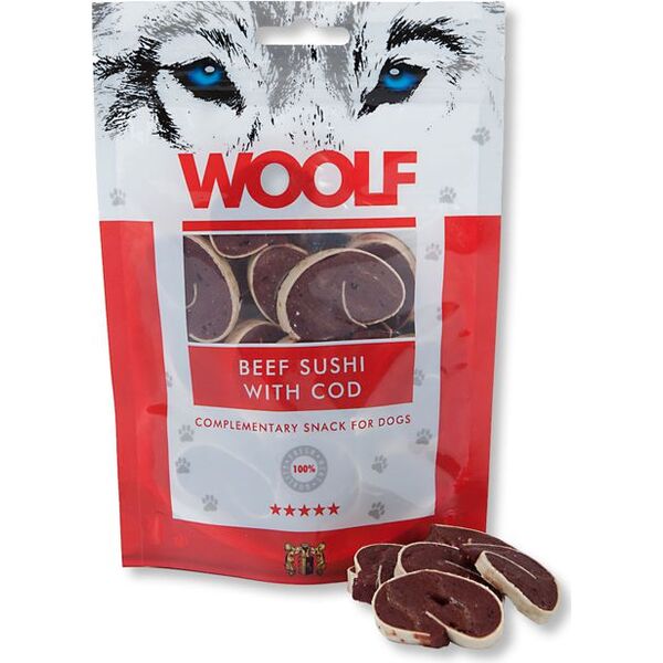 Brit WOOLF 100g BEEF SUSHI with COD dorsz z wołowiną