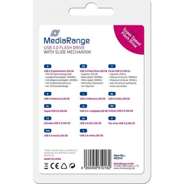 Pendrive MediaRange 256 GB  (MR919)