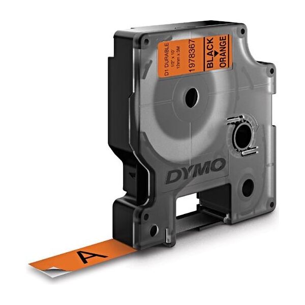 Dymo DYMO D1-Schriftband Vinyl 12mmx3m schwarz auf orange - 1978367
