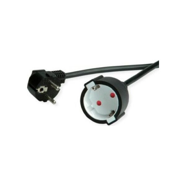 Value VALUE Schuko extension cable black 230V 5m 196,85inch - 19.99.1167