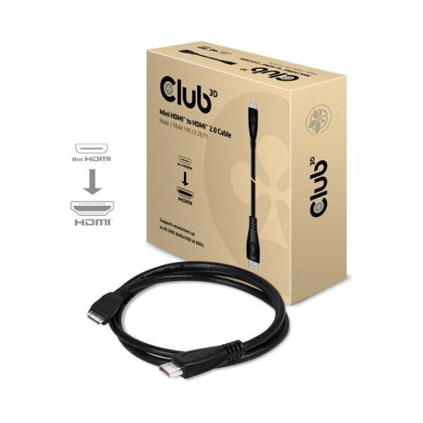 Kabel Club 3D HDMI Mini - HDMI 1m czarny (CAC-1350)