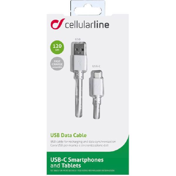 Kabel USB Cellular Line USB-A - 1.2 m Biały (KABKACELLUUSB002)