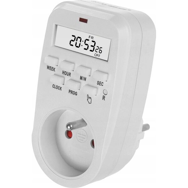 GreenBlue Włącznik czasowy - timer cyfrowy GreenBlue,  max. obciążenie 16A, IP20, GB362 E