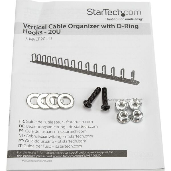 StarTech Pionowy organizer kabli z uchwytami (CMVER20UD)