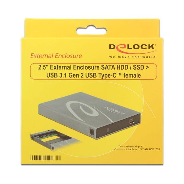 Kieszeń Delock SATA HDD / SSD 2.5″ > USB-C 3.1 Gen 2 (42587)