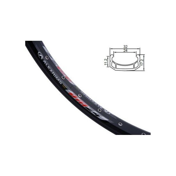 Alexrims Obręcz extreme DM24 bok CNC kapslowana 24"x48 czarna (ALX-DM24484)