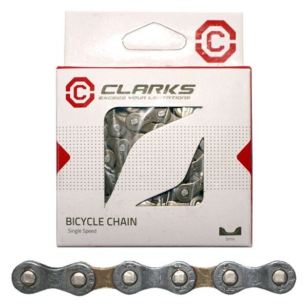 Clarks Łańcuch rowerowy YBN C410 SINGLE SPEED (Single Speed, 1/2"x1/8", 116 ogniw, spinka do łańcucha) Standard ciemny