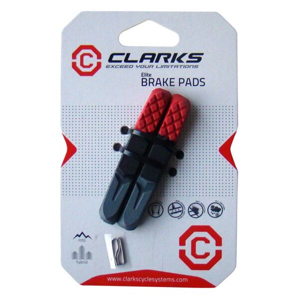Clarks Wkładki hamulcowe CLARK'S CPS501 MTB (V-brake, Warunki Suche i Mokre) 70mm czerwono-czarno-szare
