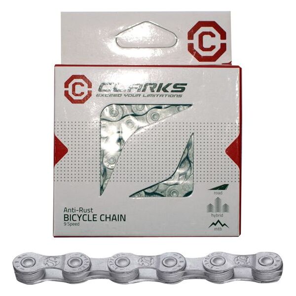 Clarks Łańcuch rowerowy YBN CL9 RB SHIMANO CAMPAGNOLO SRAM (9 Biegów, 1/2"x11/128", 116ogniw, 6.4mm, spinka do łańcuca) Antykorozyjny