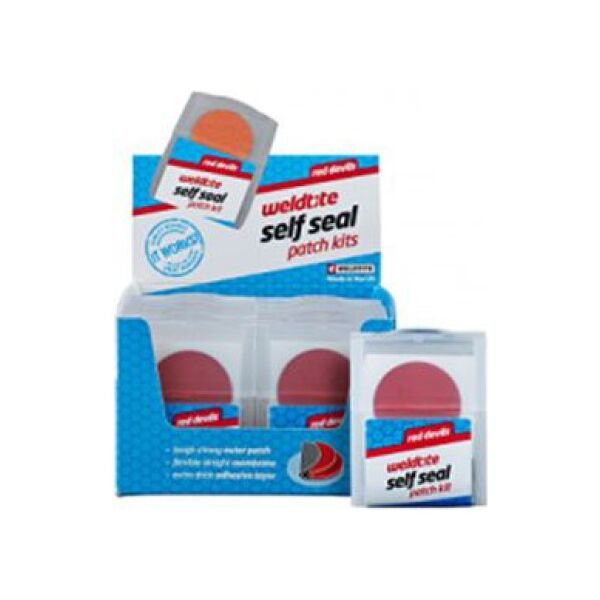 Weldtite Łatki do dętek zestaw RED DEVILS SELF SEAL PATCH KIT 6 x łatki samoprzylepne pudełko 12 szt. (WLD-1031)