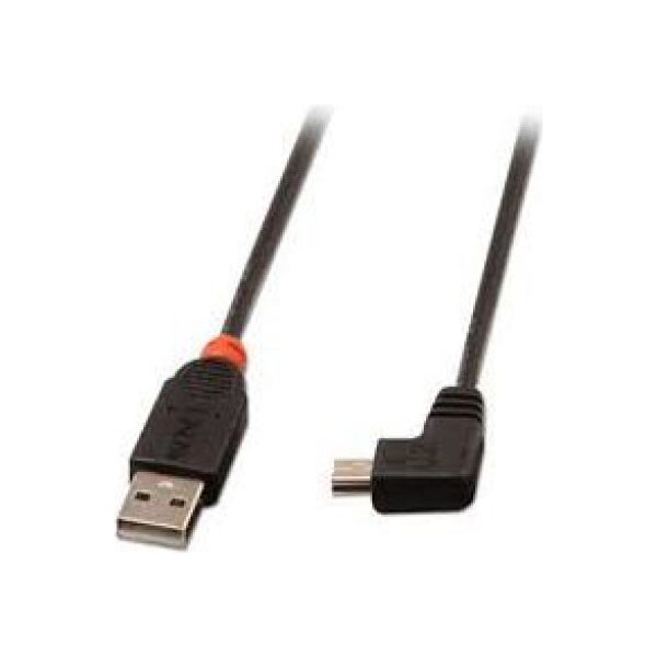 Kabel USB Lindy USB-A - miniUSB 0.5 m Czarny (31970)