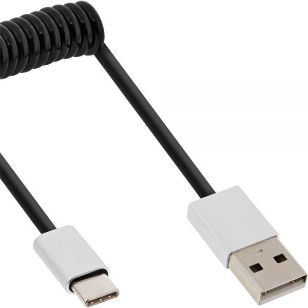 Kabel USB InLine USB-A - USB-C 0.5 m Czarny (35876)