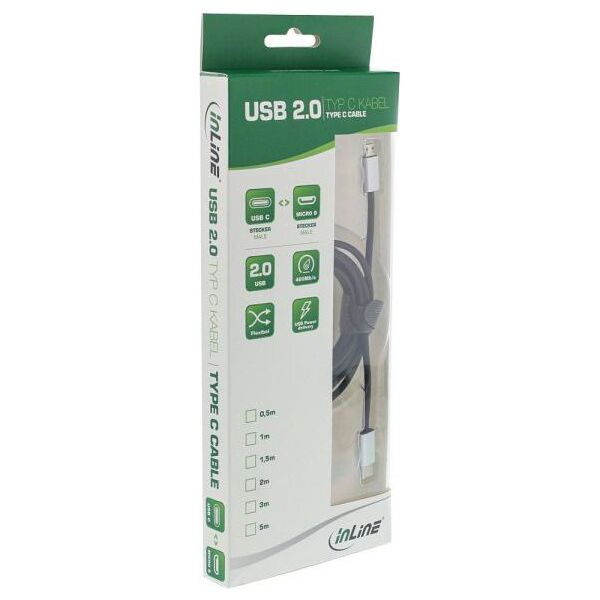Kabel USB InLine USB-C - microUSB 0.5 m Czarny (35846)