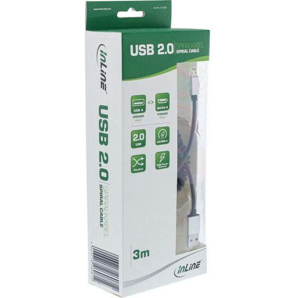 Kabel USB InLine USB-A - microUSB 3 m Czarny (31730R)