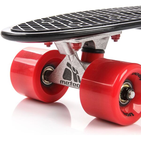 Deskorolka Meteor PLASTIKOWA black/red/silver