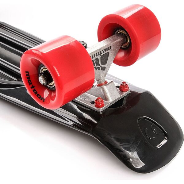 Deskorolka Meteor PLASTIKOWA black/red/silver