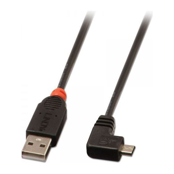 Kabel USB Lindy USB-A - microUSB 1 m Czarny (31976)