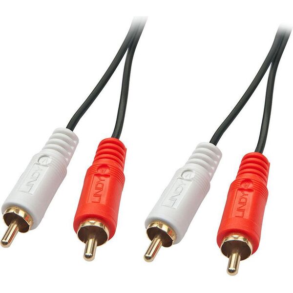 Kabel Lindy RCA (Cinch) x2 - RCA (Cinch) x2 1m czarny (35660)