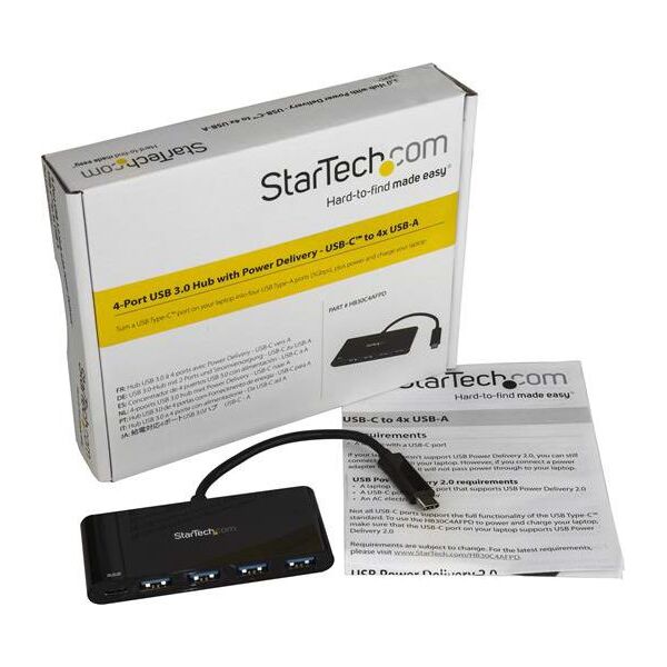 HUB USB StarTech 1x USB-C  + 4x USB-A 3.0 (HB30C4AFPD)