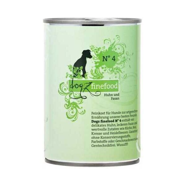 Dogz Finefood N.04 Kurczak i bażant puszka 800g