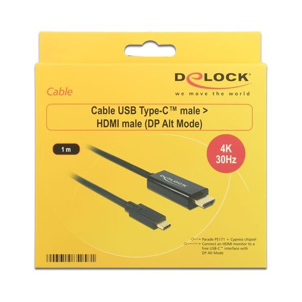 Kabel USB Delock USB-C - HDMI 1 m Czarny (85258)