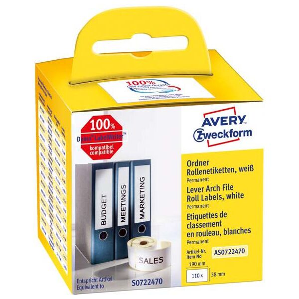 Avery Zweckform ETYK.ZF UNIWERSAL.NA ROLI 190X38 110 ETY - AS0722470