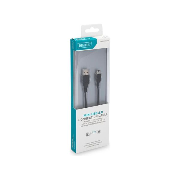 Kabel USB Digitus USB-A - 1 m Czarny (DB-300130-010-S)