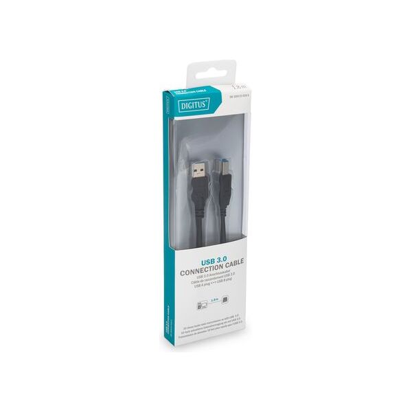 Kabel USB Digitus USB-A - USB-A 1.8 m Czarny (DB-300115-018-S)