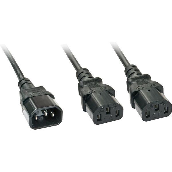 Kabel zasilający Lindy typu Y, 1xIEC320 C14 - 2xIEC320 C13, 2m (30039)