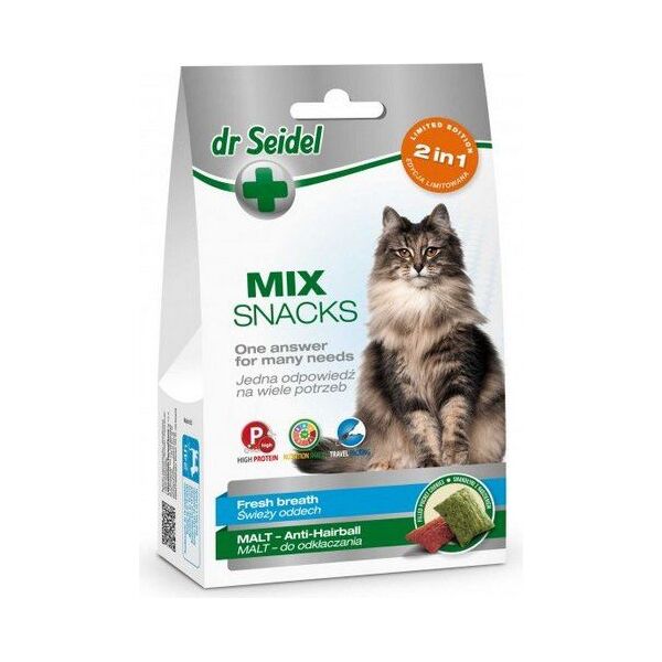 Dr Seidel Smakołyki dla kotów 2w1 malt/oddech 60g