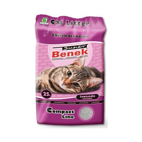 Żwirek dla kota Super Benek Compact Lawenda 25 l