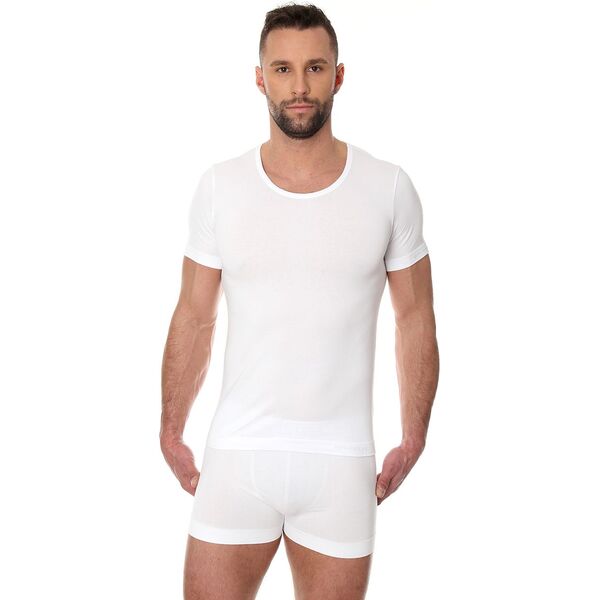 Brubeck Koszulka męska z krótkim rękawem Comfort Cotton biała r. XL (SS00990A)
