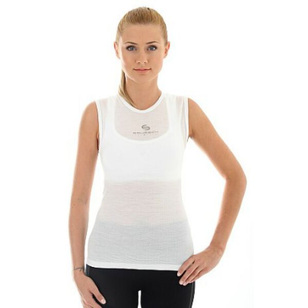 Brubeck Koszulka męska base layer bez rękawów biała r. S (SL10100)