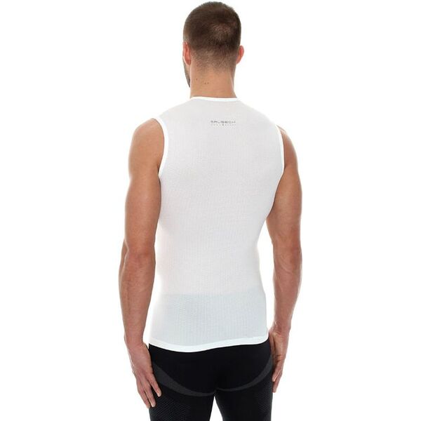 Brubeck Koszulka męska base layer bez rękawów biała r. M (SL10100)
