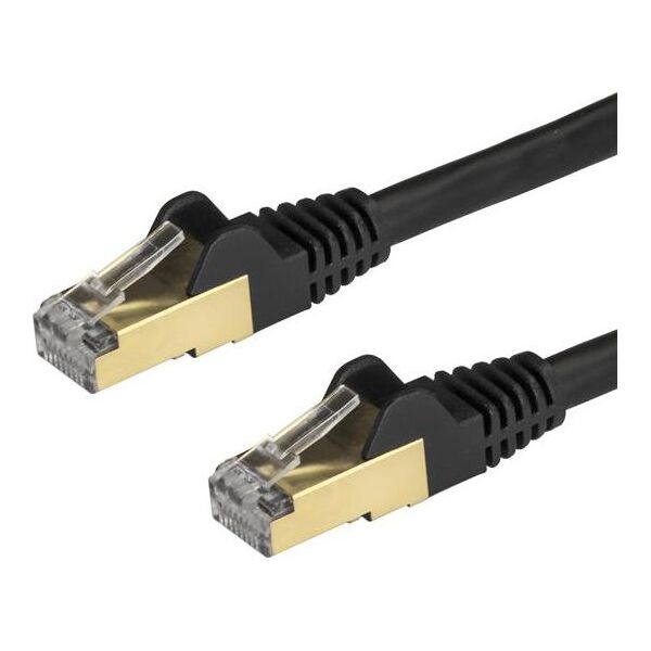 StarTech Patchcord CAT6A, STP, 1m, czarny (6ASPAT1MBK)
