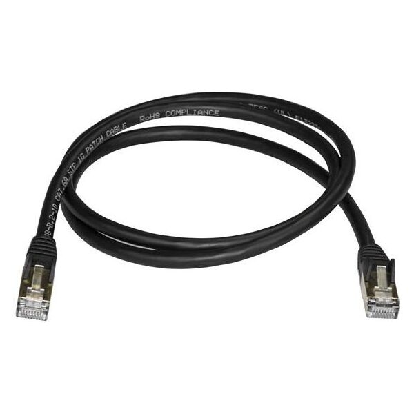 StarTech Patchcord CAT6A, STP, 1m, czarny (6ASPAT1MBK)