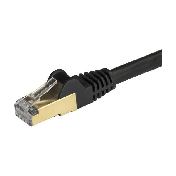StarTech Patchcord CAT6A, STP, 1m, czarny (6ASPAT1MBK)