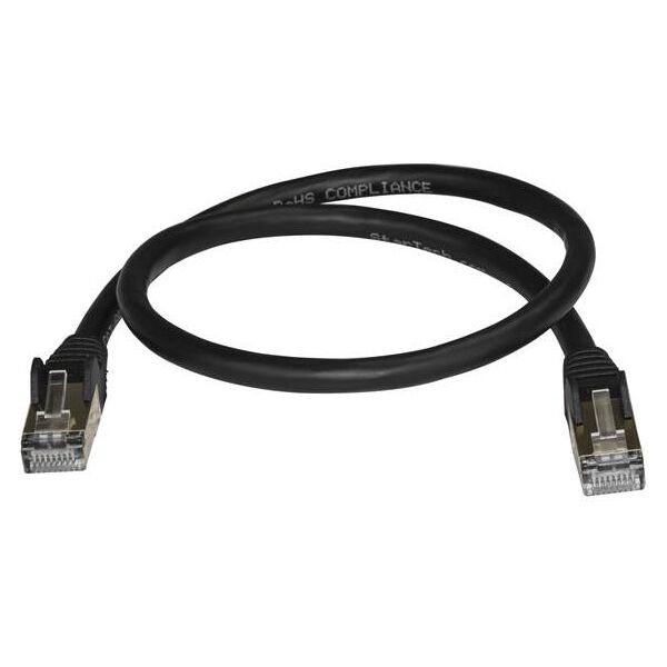 StarTech Patchcord CAT6A, STP, 0.5m, czarny (6ASPAT50CMBK)