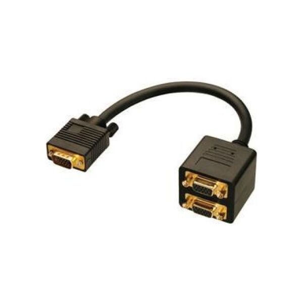 Lindy D-Sub (VGA) x2 D-Sub (VGA), 0.18m, Czarny (41214)