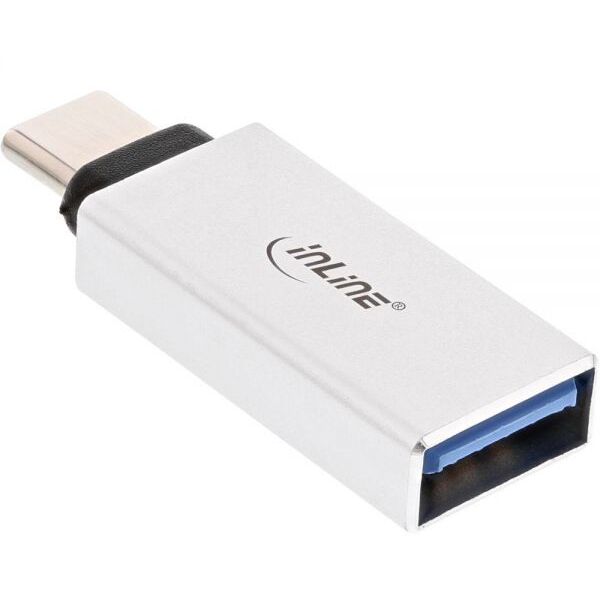 Adapter USB InLine USB-C - USB Srebrny  (35801)