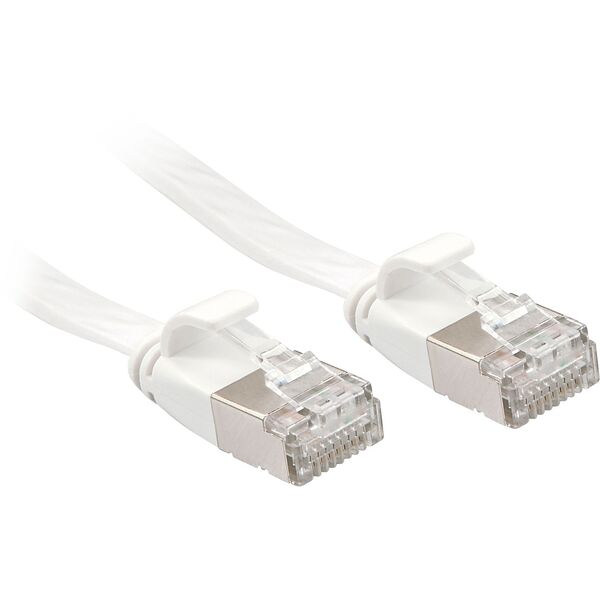 Lindy Patchcord płaski Cat.6A, U/FTP, biały, 0.3m (47540)
