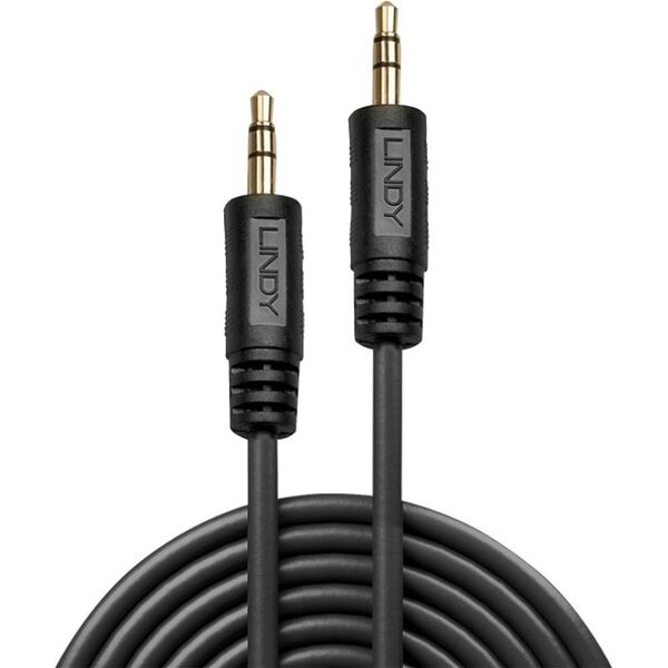 Kabel Lindy Jack 3.5mm - Jack 3.5mm 0.2m czarny (35640)