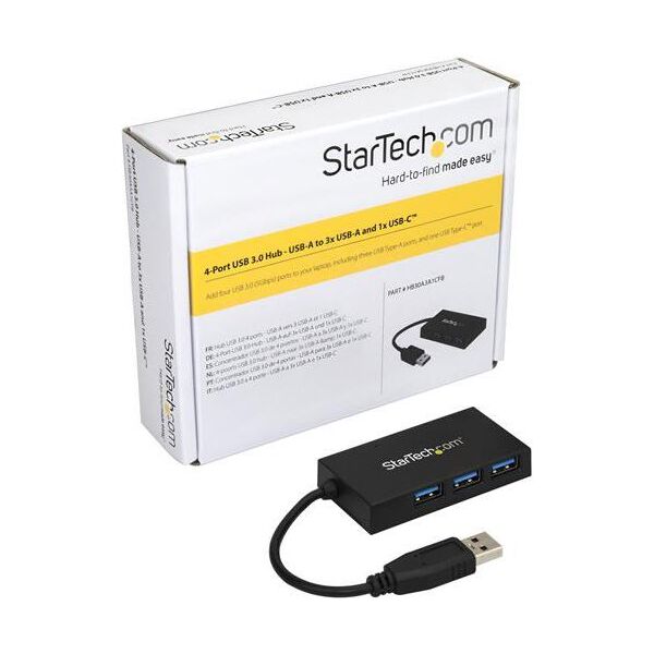 HUB USB StarTech 1x USB-C  + 3x USB-A 3.0 (HB30A3A1CFB)