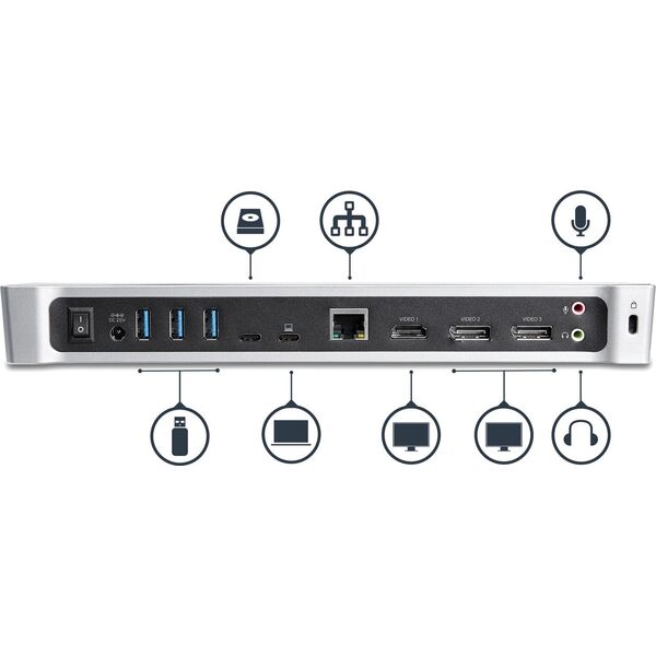 Stacja/replikator StarTech Triple Monitor 4K USB-C (DK30CH2DPPDU)